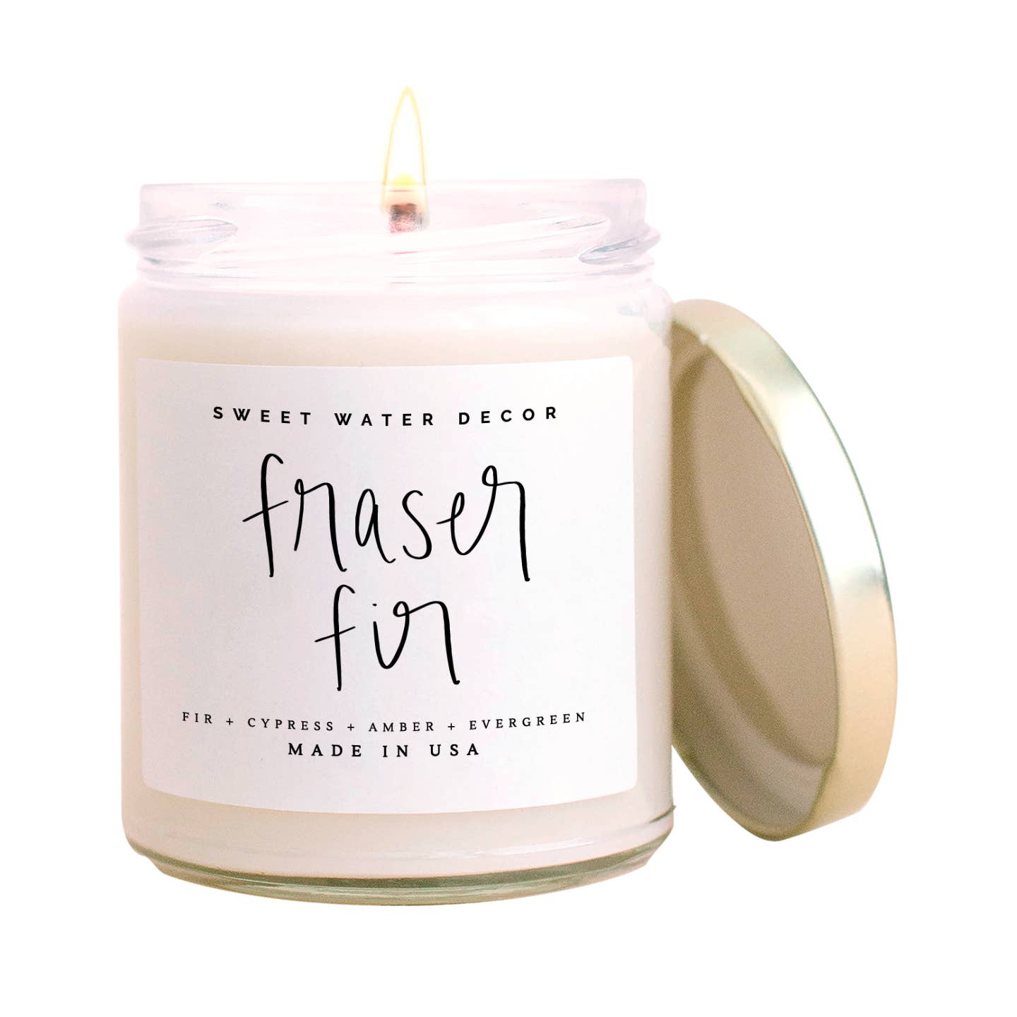 Sweet Water Decor - Fraser Fir Soy Candle - Clear Jar - 9 oz
