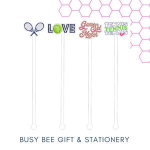 Busy Bee Gift & Stationery - Tennis Love Beverage Stick Drink Stick