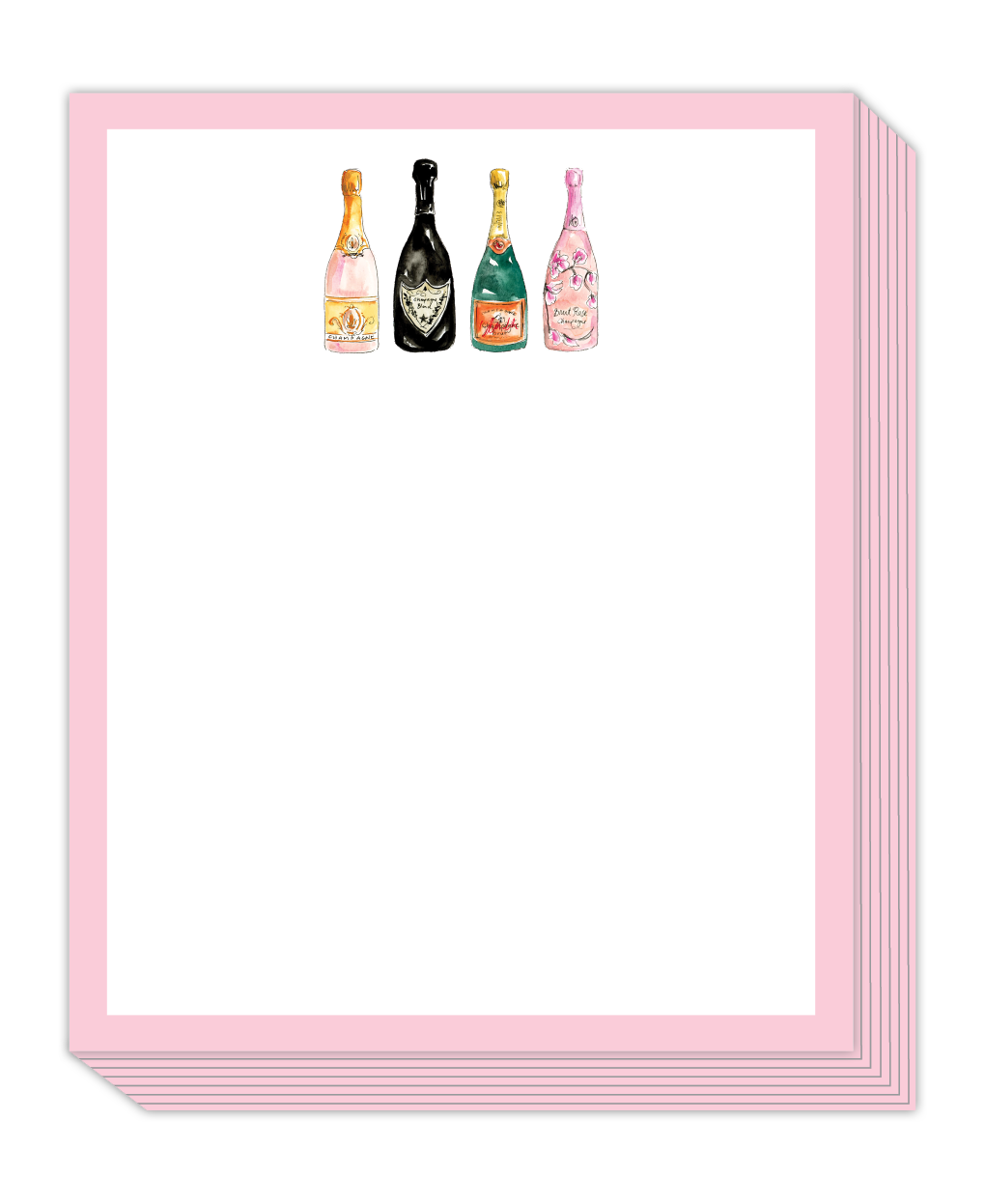 RosanneBeck Collections - Handpainted Champagne Bottles Stack Pad