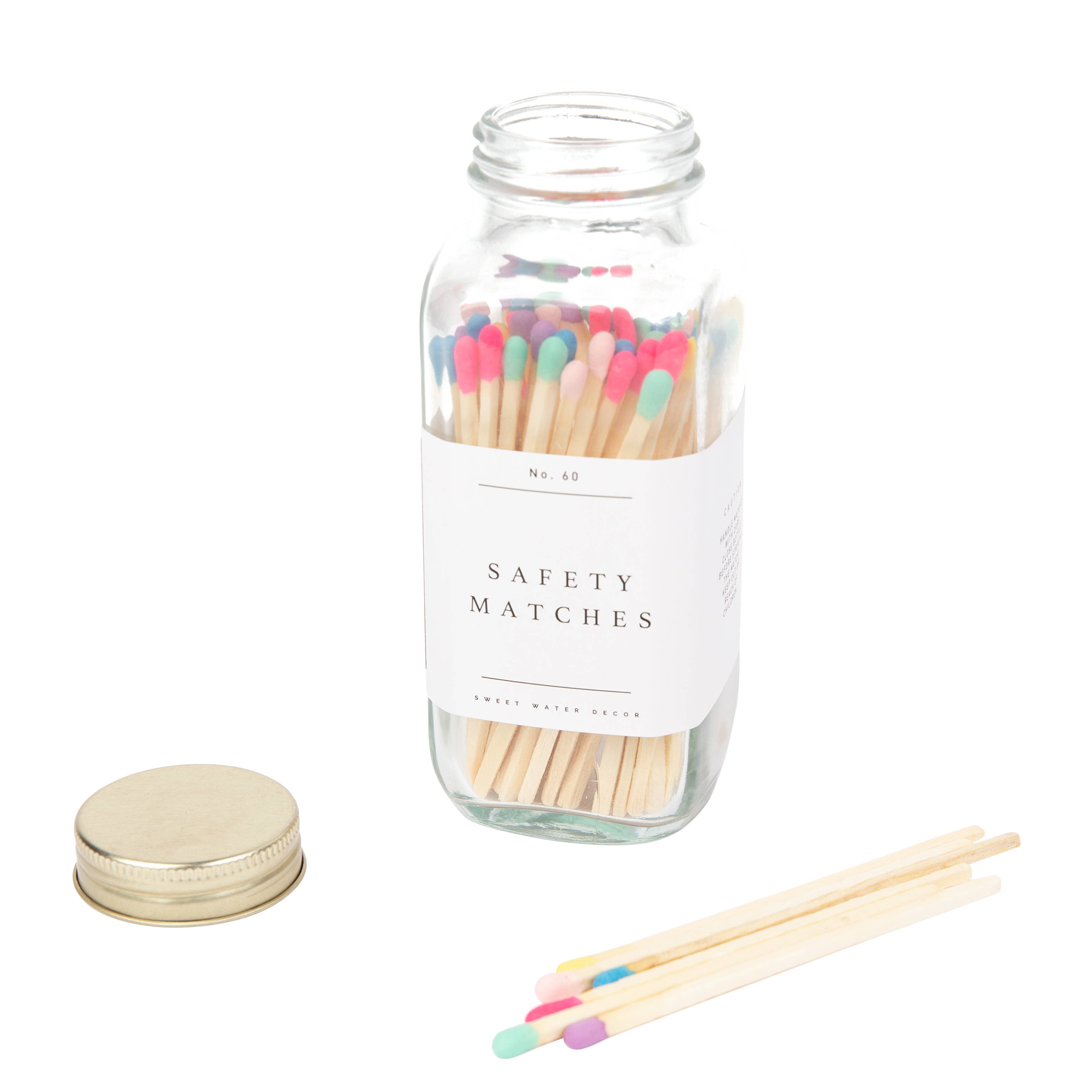 Sweet Water Decor - Safety Matches, Multicolor Rainbow Tip - Home Decor & Gifts
