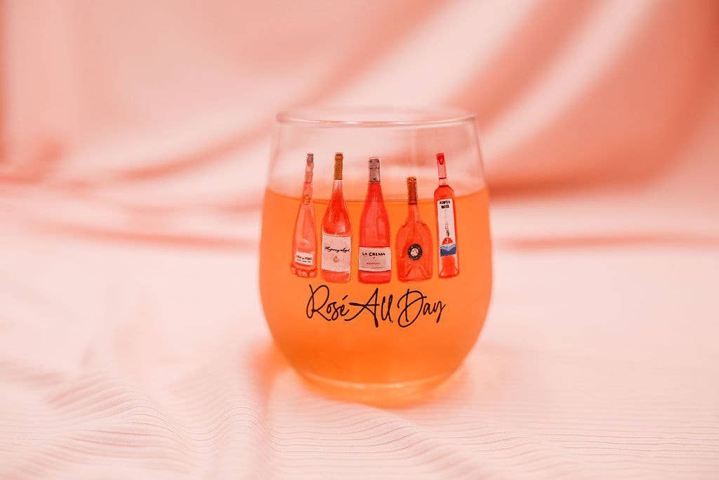 Sip Hip Hooray - Rose All Day 14oz Stemless Wine Tossware