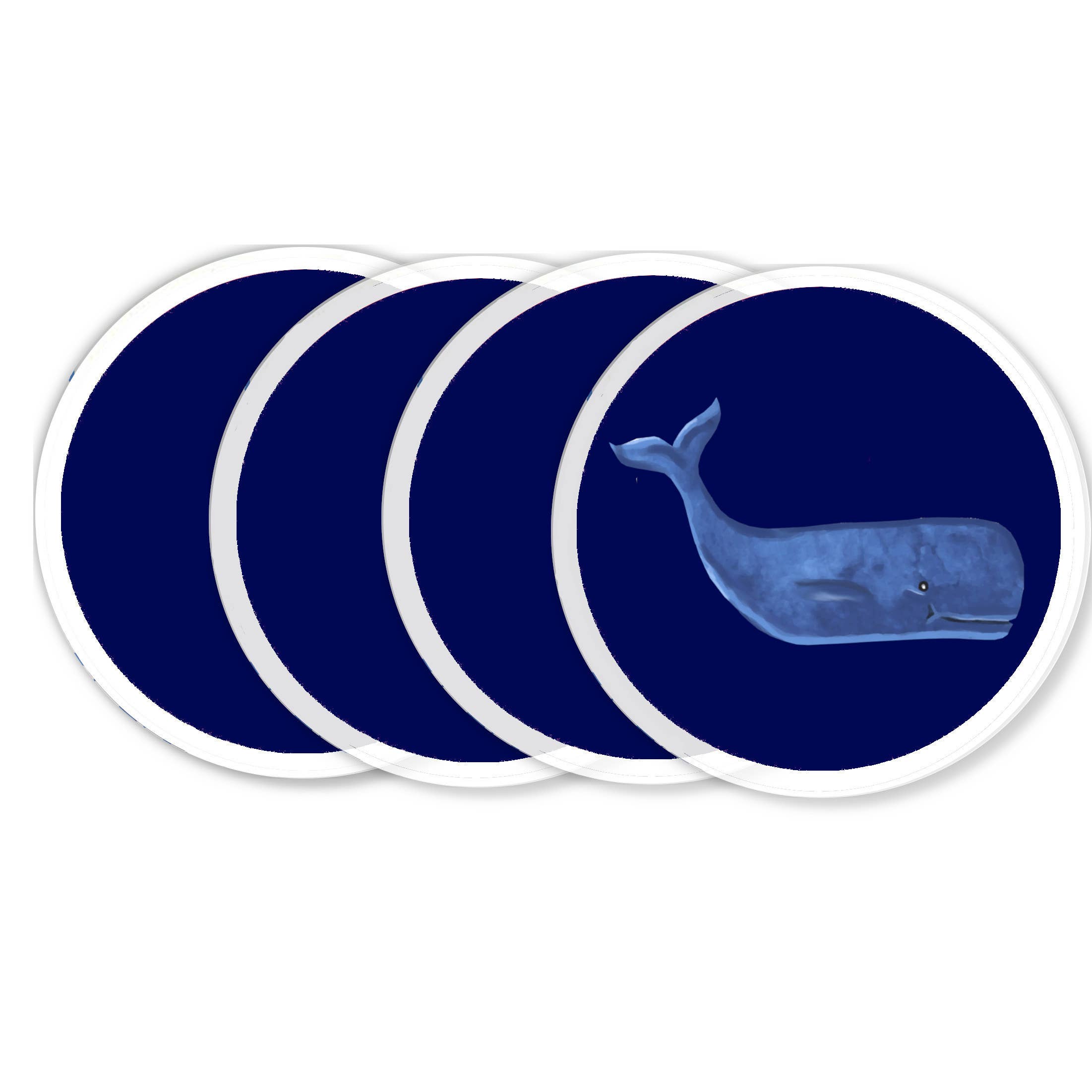 Peachy Pendants - Coasters - Navy Whale: Standard