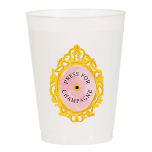 Sip Hip Hooray - Press for Champagne Frosted Cups: Pack of 6