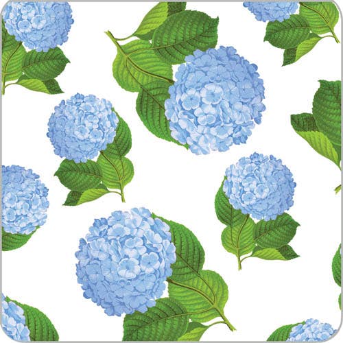 WH Hostess Social Stationery - 4" Hydrangeas Paper Coasters | Set of 20