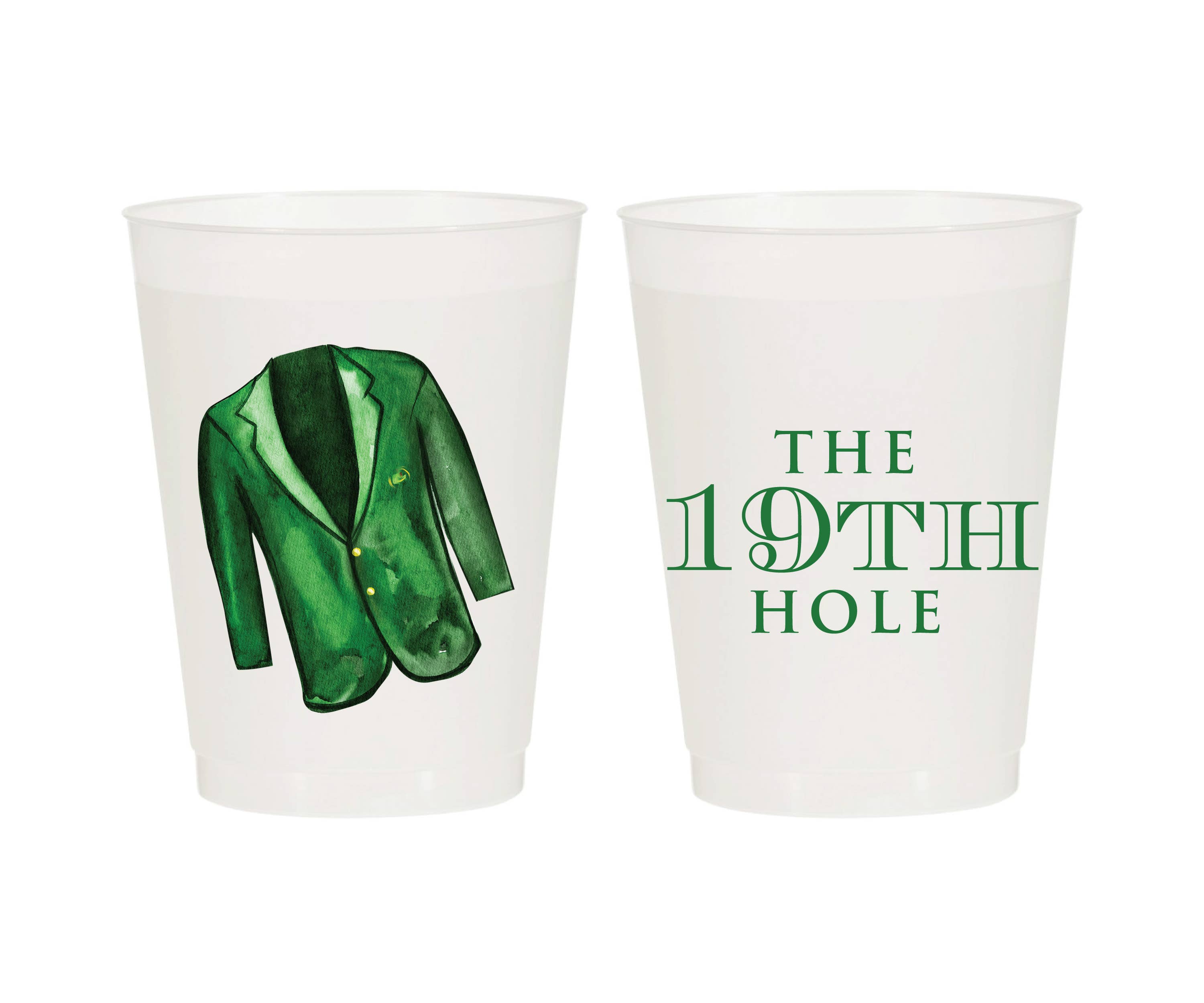 Sip Hip Hooray - 19th Hole Jacket Frosted Cups- Masters: Pack of 6 Cups