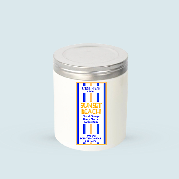 Bougie Beach® Vida - Sunset Beach - 8 oz Soy Farmhouse Jar Candles: 8oz Farmhouse Jar