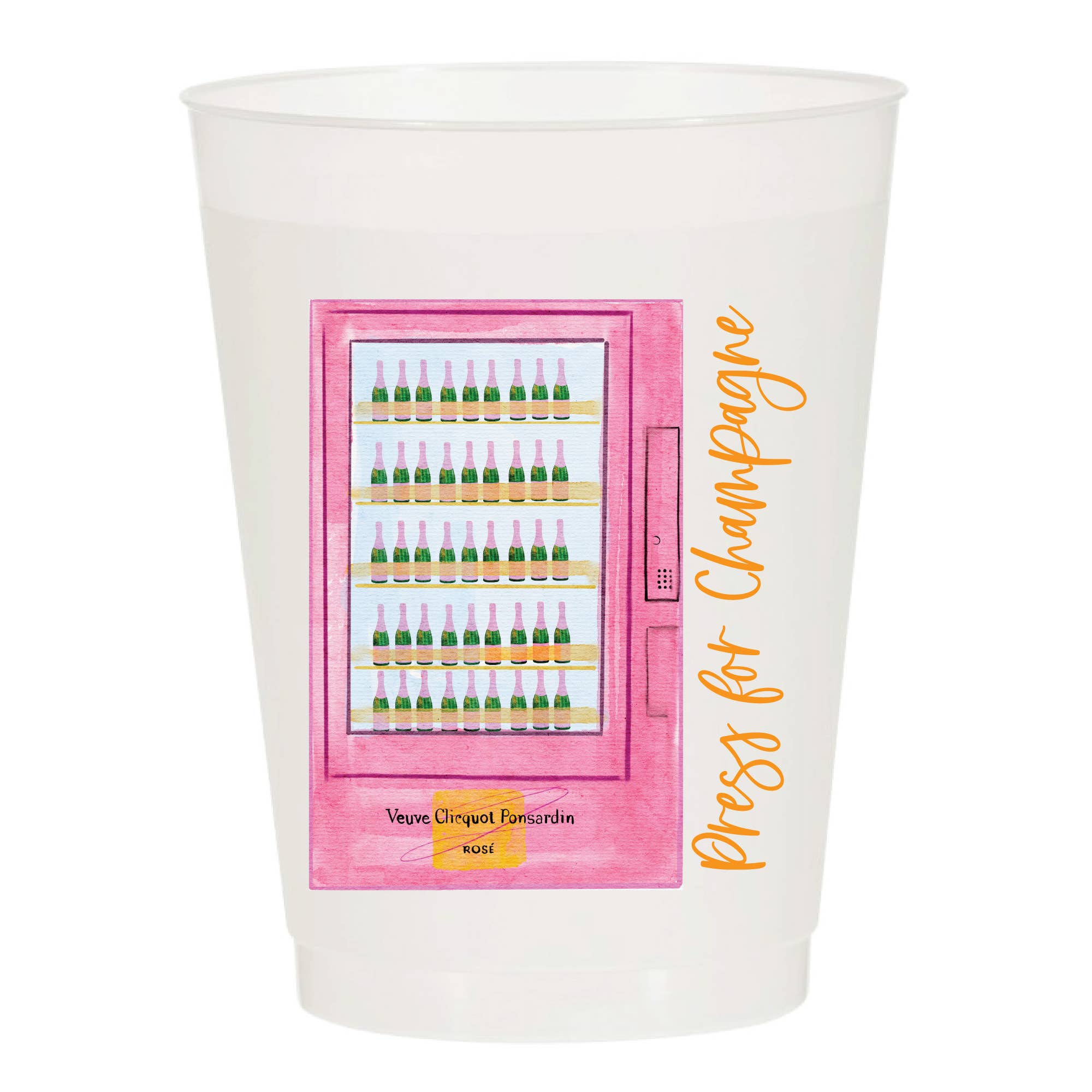 Sip Hip Hooray - Press For Champagne Vending Machine Frosted Cups: Pack of 6