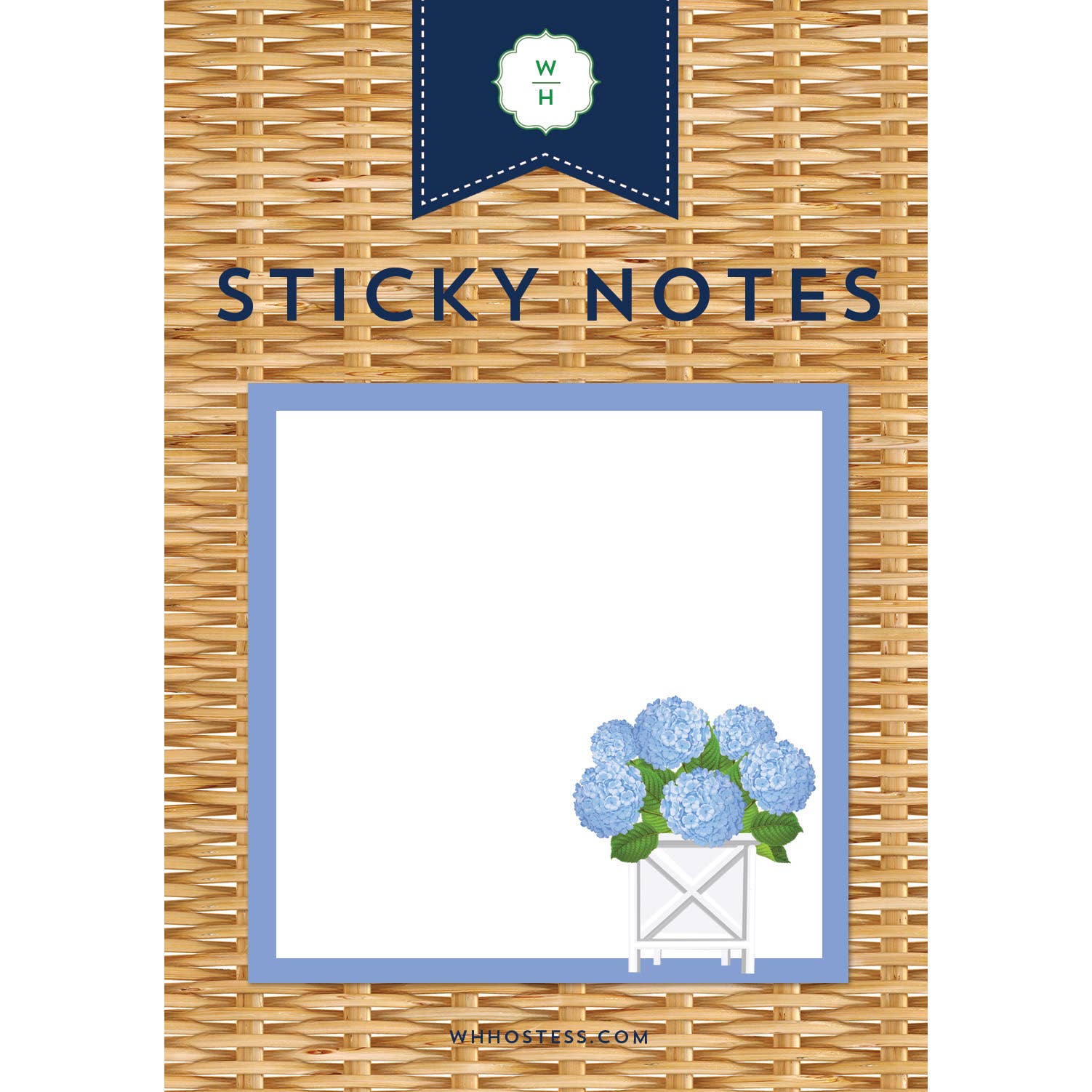 WH Hostess Social Stationery - Hydrangeas Sticky Notes