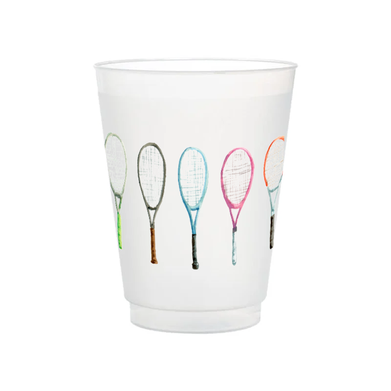 Taylor Paladino - Tennis Rackets Frosted Cups | Set of 6